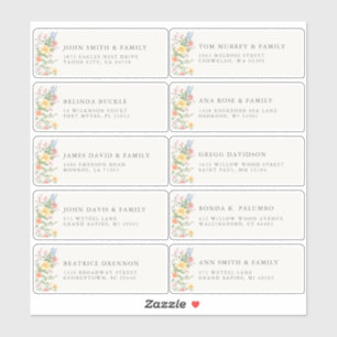 Sticker Papier Orné De Couleurs Douces Pour Le Nom De L'in