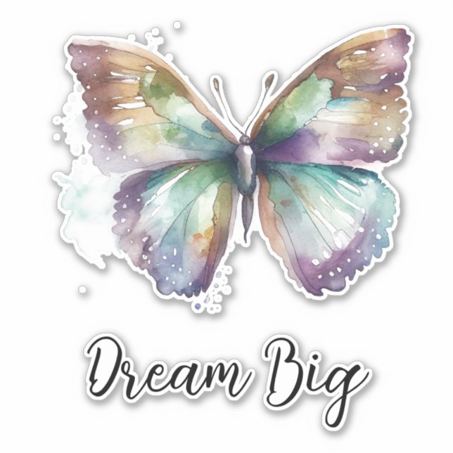 Sticker Papillon à menthe bleu violet Aqua Gold (Devant)
