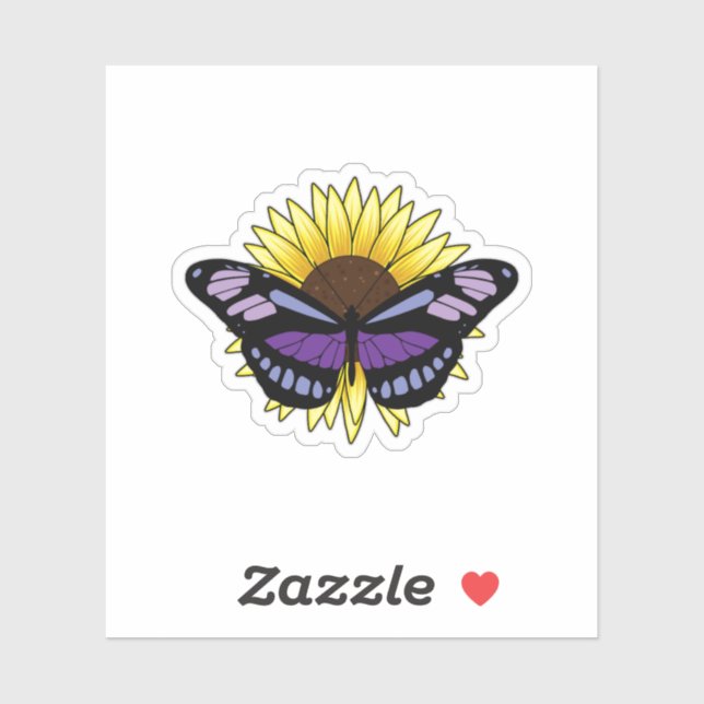 Sticker Papillon au tournesol (Feuille)