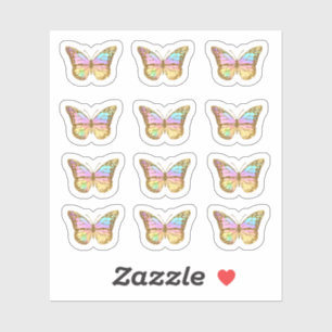 Sticker papillon aux couleurs pastel