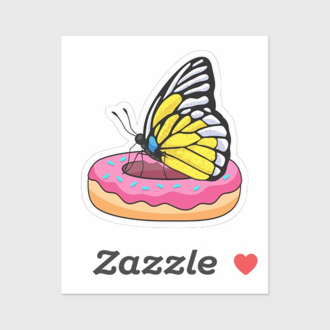 Sticker Papillon avec Donut (Feuille)