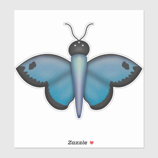 Sticker papillon bleu (Feuille)
