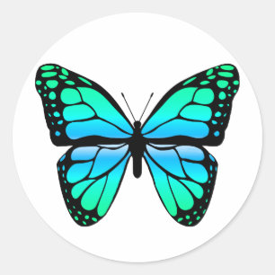 Sticker papillon bleu