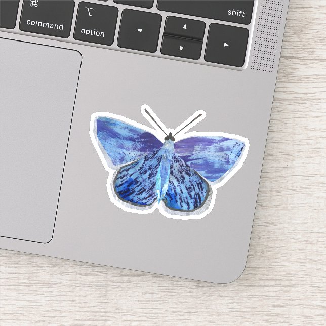 Sticker Papillon bleu commun (Détail)