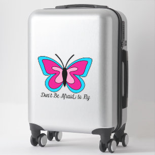 Sticker Papillon bleu magenta rose Ajouter du texte