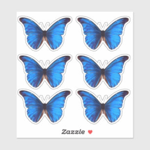 Sticker Papillon bleu Morpho   Vinyle coupé sur mesure