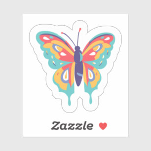 Sticker Papillon Coloré   Joliment Peint 