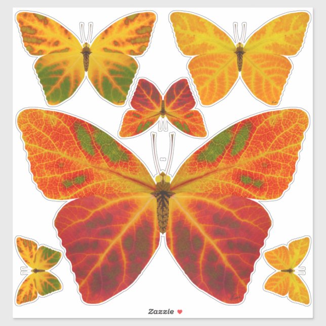 Sticker Papillon feuille Aspen 2 (Feuille)