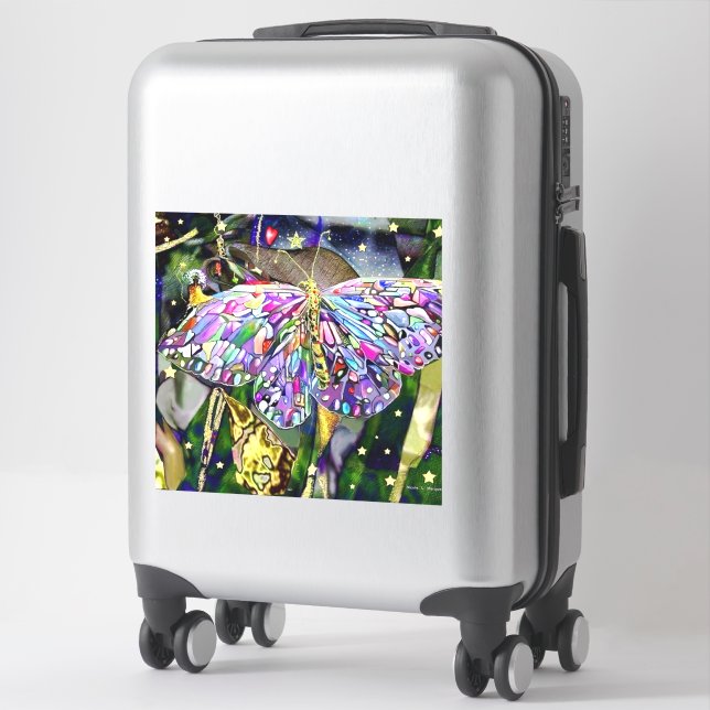 Sticker Papillon Feuille d'or (Sur valise)