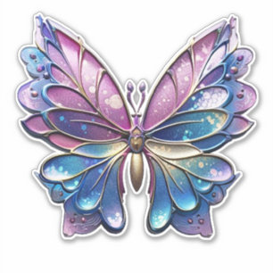 Sticker Papillon métallique Pastel