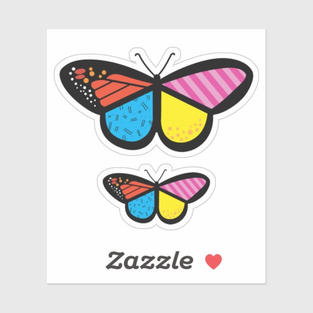 Sticker papillon moderne (Feuille)