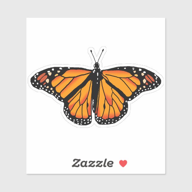Sticker Papillon monarque (Feuille)
