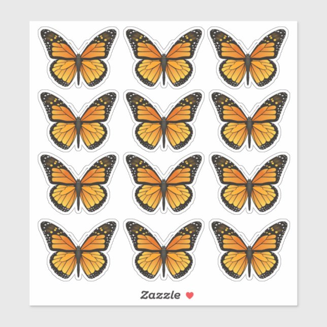 Sticker Papillon monarque (Feuille)