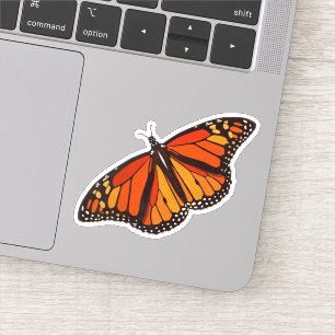 Sticker Papillon Monarque coloré avec ailes ouvertes