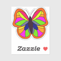 Papillon orange et vert dessiné à la main de maniè