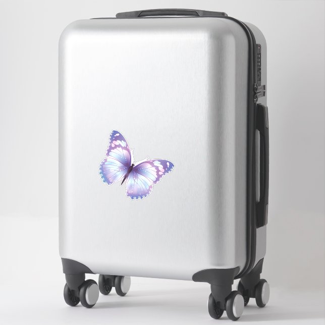 Sticker Papillon pastel violet (Sur valise)