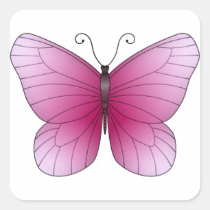 Sticker papillon rose