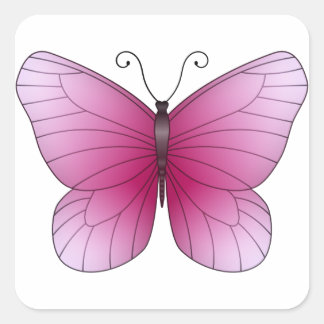 Sticker papillon rose