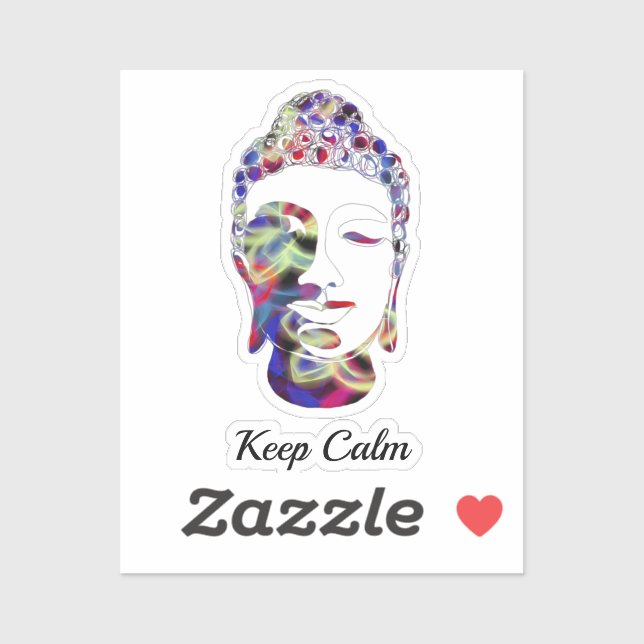 Sticker Papillon Spirit abstrait dessiné bouddha silhouett (Feuille)