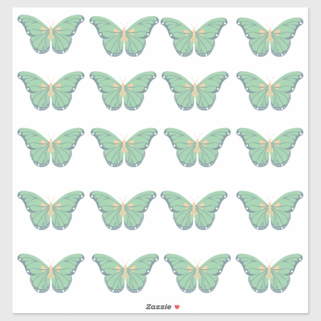 sticker papillon vert : couper et l'utiliser (Feuille)