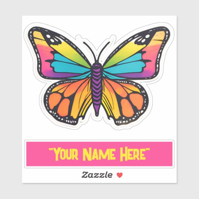 Sticker Papillon "Your Name Here" (Feuille)