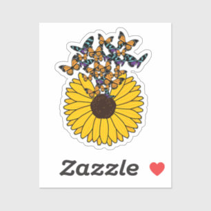 Sticker Papillons au tournesol