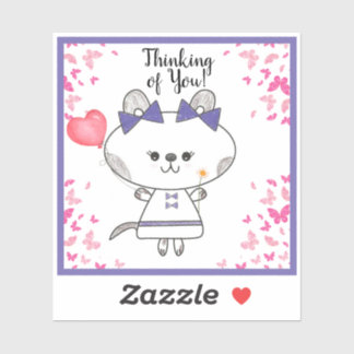 Sticker Papillons, Coeurs et Bows mignons Kitty