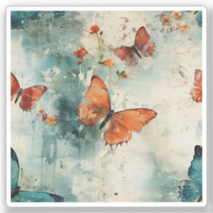 Sticker Papillons et fleurs Vintages colorés (9)