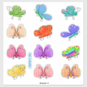 Sticker Papillons mignons et capricieux