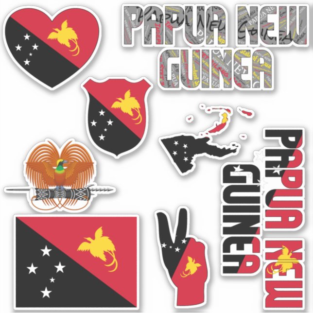 Sticker Papouasie-Nouvelle-Guinée Extraordinaire forme des (Devant)