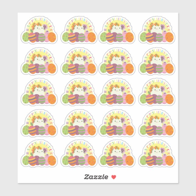 Sticker Pâques mignonnes (Feuille)