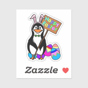 Sticker Pâques Pingouin Bunny