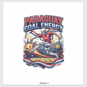 Sticker Paraguay But Énergie Skeleton Buteur Nations Gras