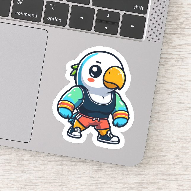 Sticker Parakeet Gym Bro (Détail)