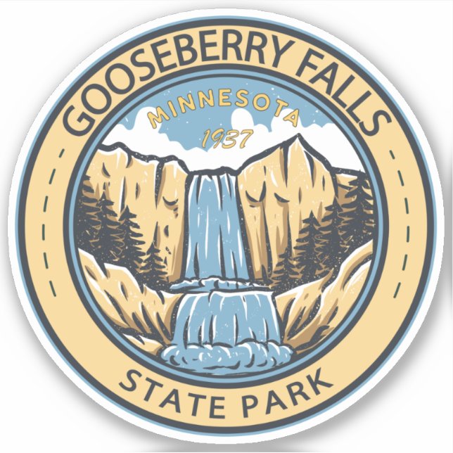 Sticker Parc d'état de Gooseberry Falls Minnesota Badge (Devant)