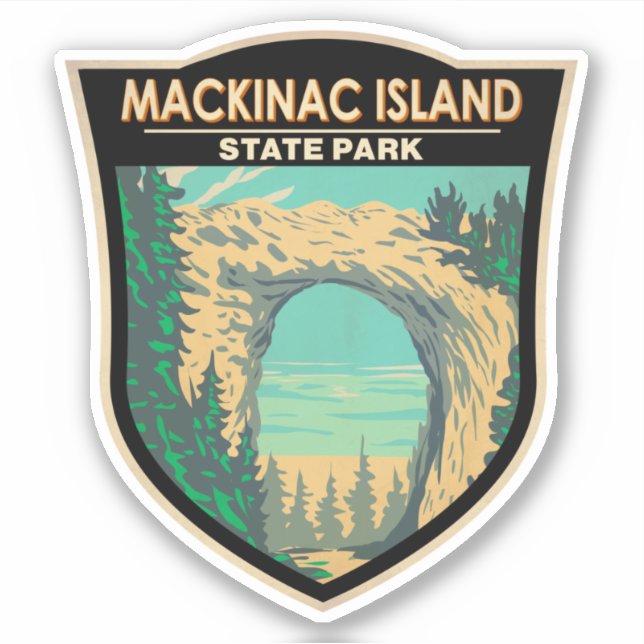 Sticker Parc d'état de Mackinac Island Michigan Arch Rock (Devant)