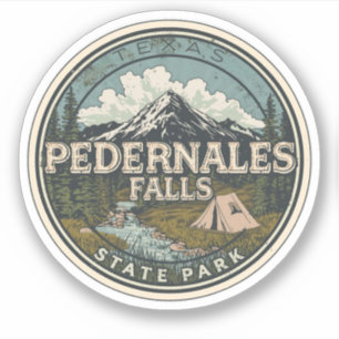 Sticker Parc d'État de Pedernales Falls Texas, Hill Countr