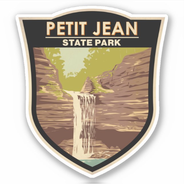 Sticker Parc d'état de Petit Jean Arkansas Vintage (Devant)