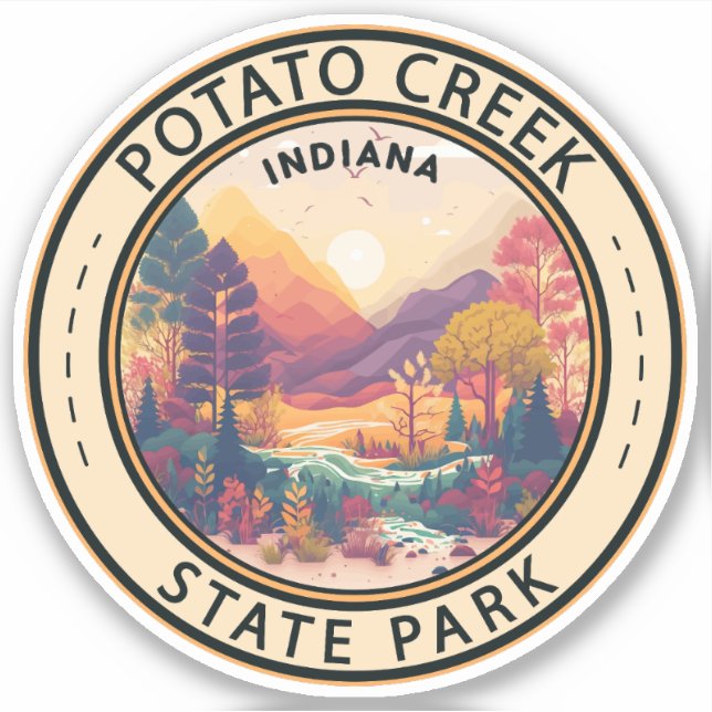 Sticker Parc d'état de Potato Creek Indiana Emblem (Devant)