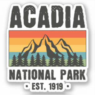 Sticker Parc national Acadia, Maine Retro Vintage