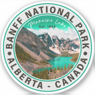 Sticker Parc national Banff Moraine Lac Alberta Canada