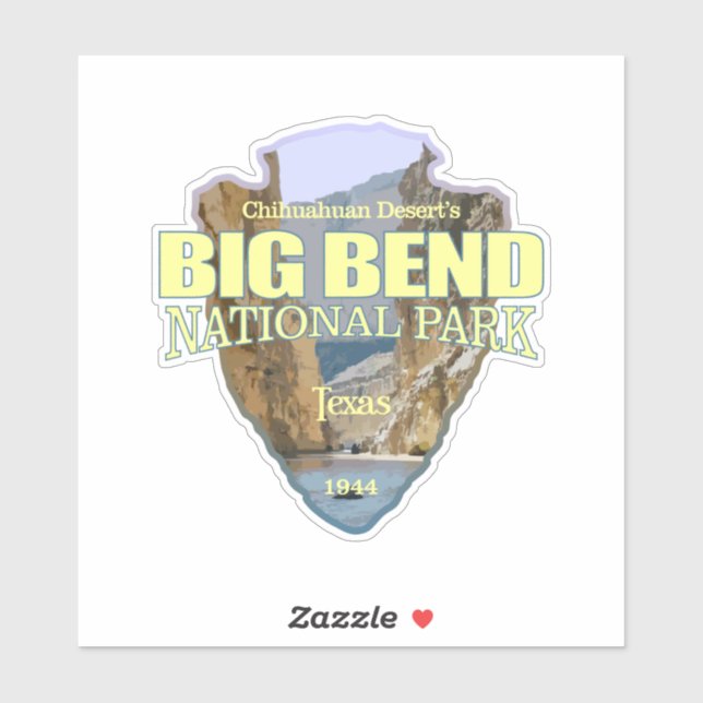 Sticker Parc national Big Bend (pointe de flèche) (Feuille)