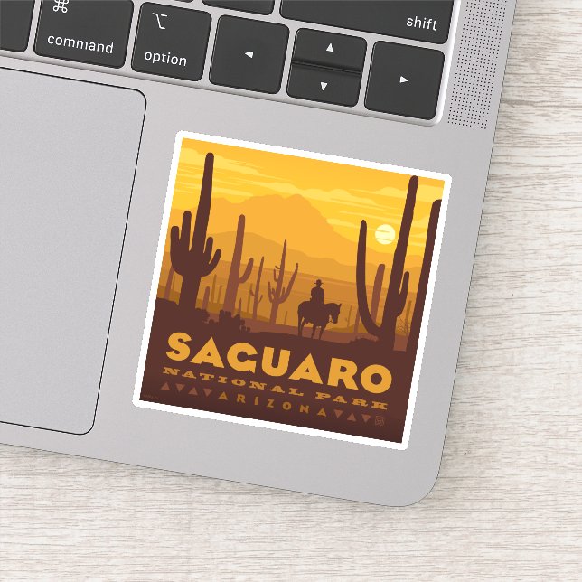 Sticker Parc national Carré du Saguaro | Arizona (Détail)