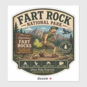 Sticker Parc national de Fart Rock Humour de camping drôle
