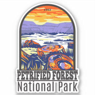 Sticker Parc National de la Forêt Petrifiée Arizona Vintag