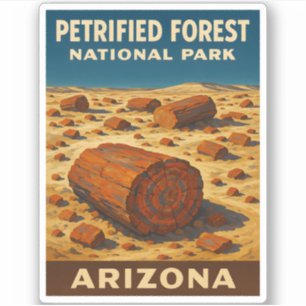 Sticker Parc national de la forêt pétrifiée Vintage voyage