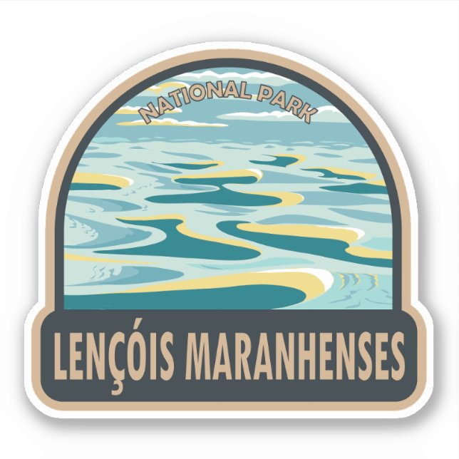Sticker Parc national de Lencois Maranhenses Brésil Vintag (Devant)