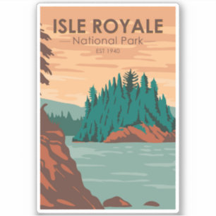 Sticker Parc national de l'Isle Royale Michigan Retro