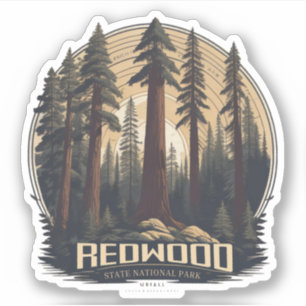 Sticker Parc national de Redwood, Californie côtière