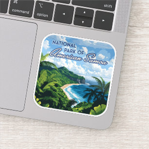 Sticker Parc National de Samoa Américaines Plage Rainfores